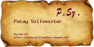 Patay Szilveszter névjegykártya